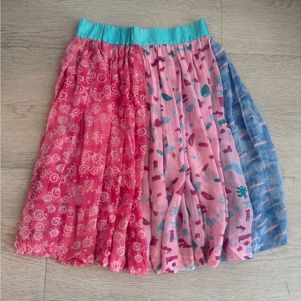 Tsumori Chisato Silk Pleated Colorful Skirt Size 2
